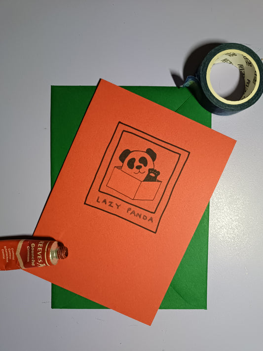 Lazy Panda - Greeting Card